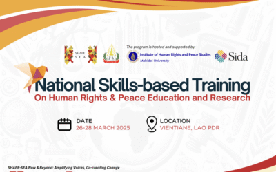 SHAPE-SEA and NUOL to Conduct National Skills-Based Training on Human Rights and Peace Education in Lao PDR